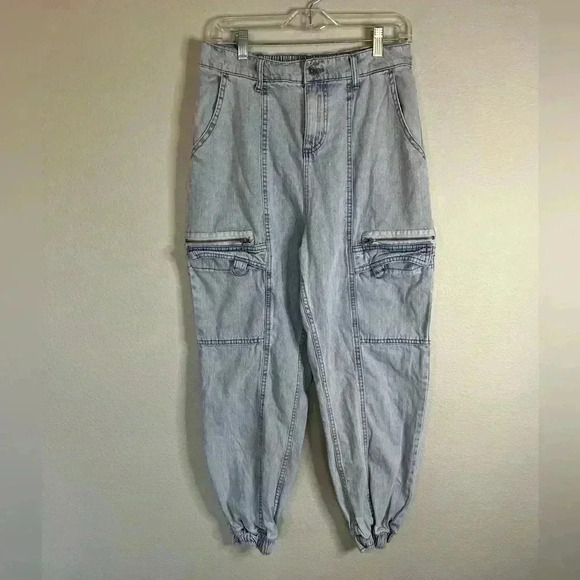 Hot topic Indigo Denim Cargo Jogger Jeans Girls Size L - Picture 5 of 15
